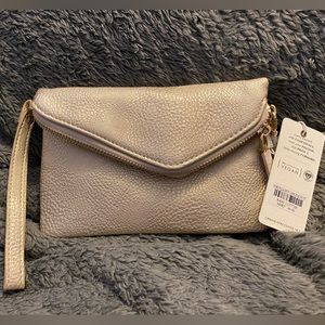 NWT Gold shimmer clutch